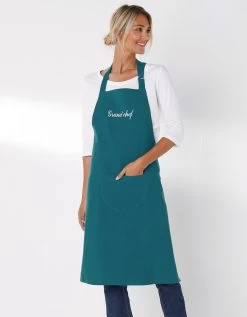 Tablier Bavette Coton Et Lin Uni Personnalisable