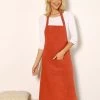 Tablier De Cuisine Uni Forme Bavette - Lin Coton