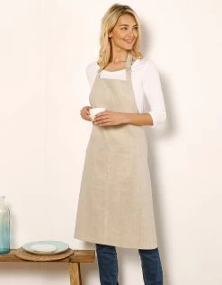 Tablier De Cuisine Uni Forme Bavette - Lin Coton