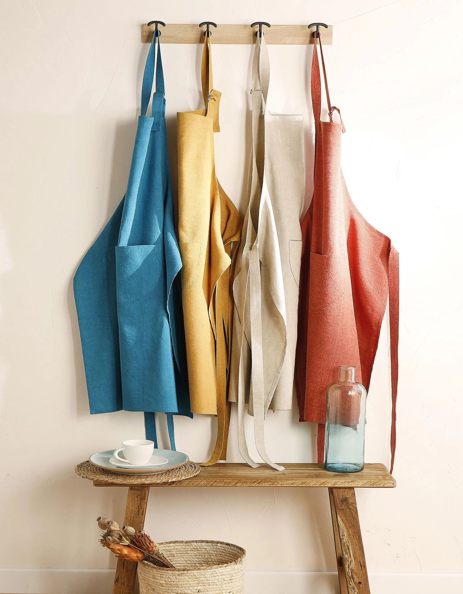 Tablier De Cuisine Uni Forme Bavette - Lin Coton – Image 5