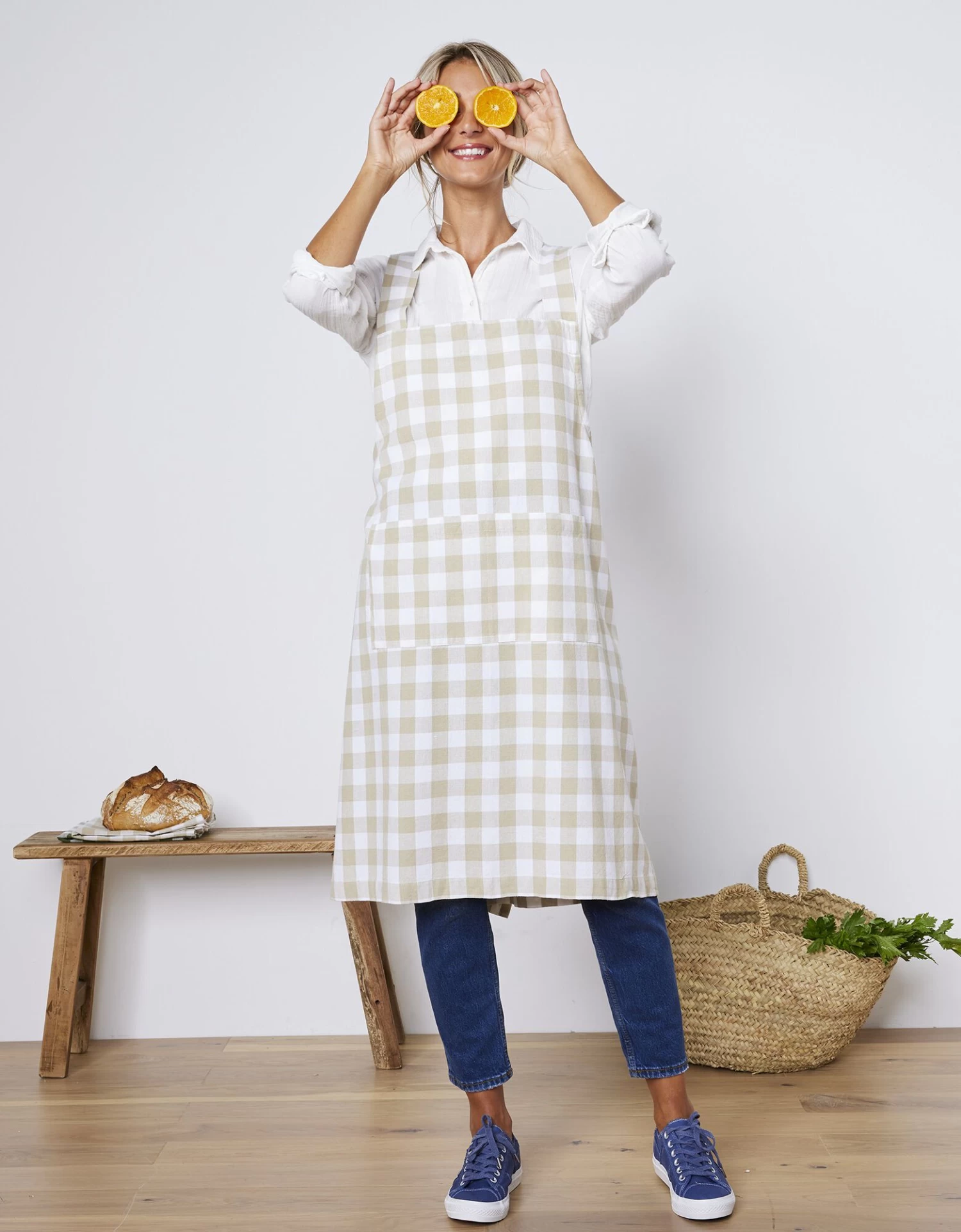 Tablier De Cuisine Carreaux Vichy, Forme Japonaise