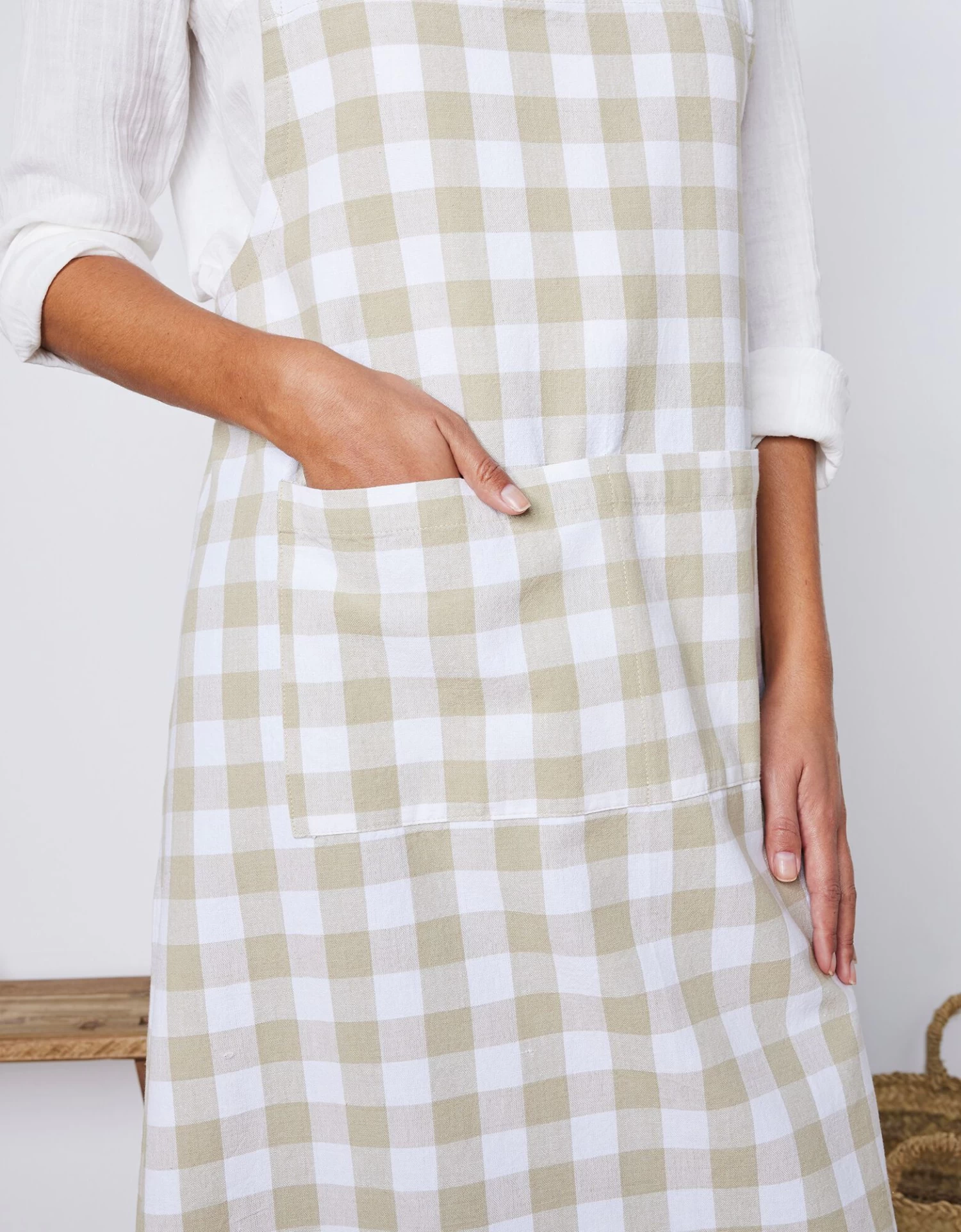 Tablier De Cuisine Carreaux Vichy, Forme Japonaise – Image 4