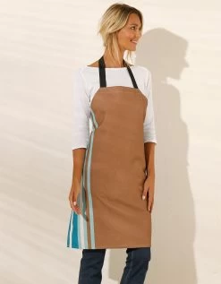 Tablier Fabriqué En France, Motif Rayé Havane - Coton Biologique(1)